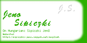 jeno sipiczki business card